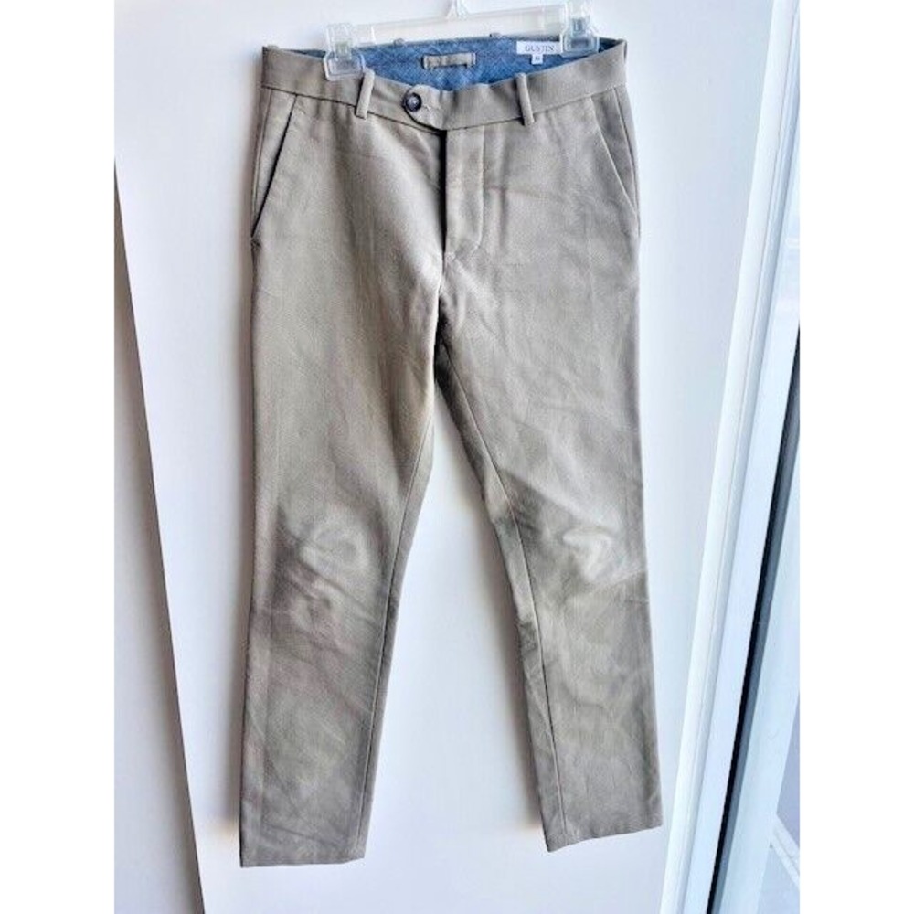 Gustin California Slim Washed Beige Chino Pants Men's 32x32 Button Fly